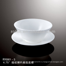 Белая китайская фарфоровая посуда для гостиницы, ресторана, столовой посуды